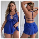 Plus Size Blue Sexy Lace Skirt Erotic Lingerie