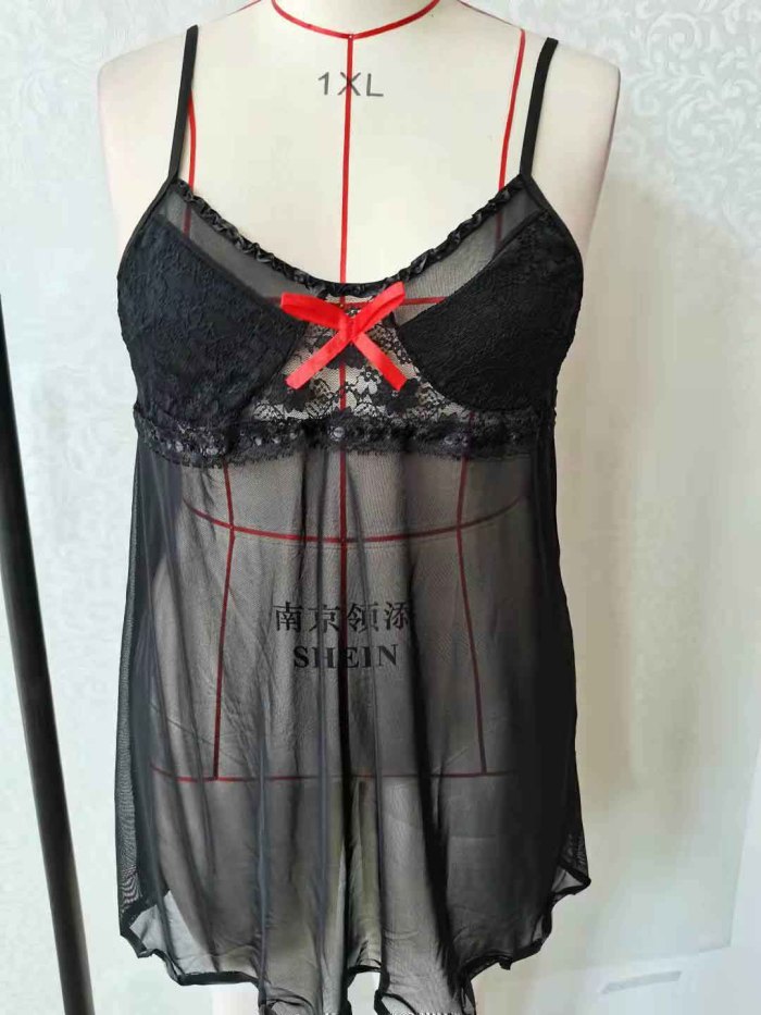 Plus Size Mesh With Cup Babydoll