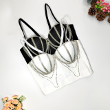 Chain Stud Bead Bra Shaping Top