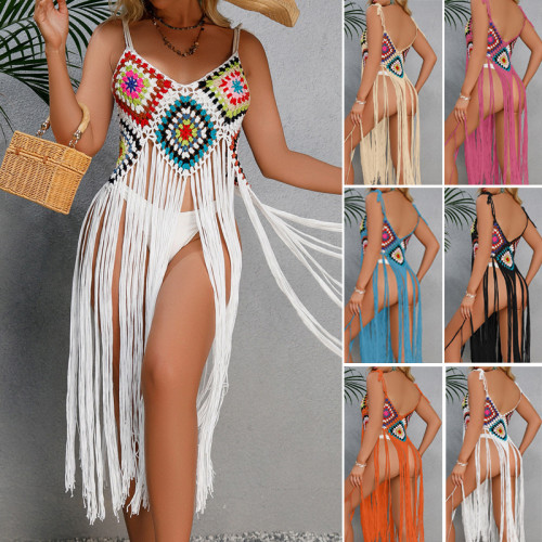 Women Sexy Fringe Beach Midi Dress