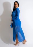Sexy Chiffon Shirt Long Skirt+Shorts Set