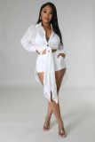 Sexy Chiffon Shirt Long Skirt+Shorts Set