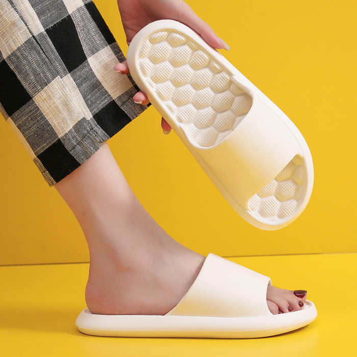 Wholesale Summer home slides fluffy cloud slippers unisex comfortable platform