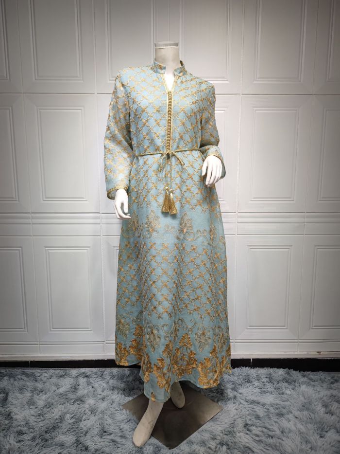 Muslim Abaya Embroidered Dress