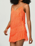 Sexy Strap Skirt Fringe Short Skirt