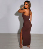 Sexy Split Style Halter Backless Cut Out Bodycon