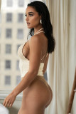 Fashion Sexy Straps Backless One-Piece Bodysuit Top Hollow Knitting Skirt Two Piece Set