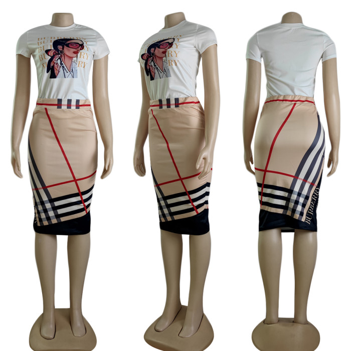 Summer Style Commuter Short Sleeve+Short Skirt Sexy Two Piece Set