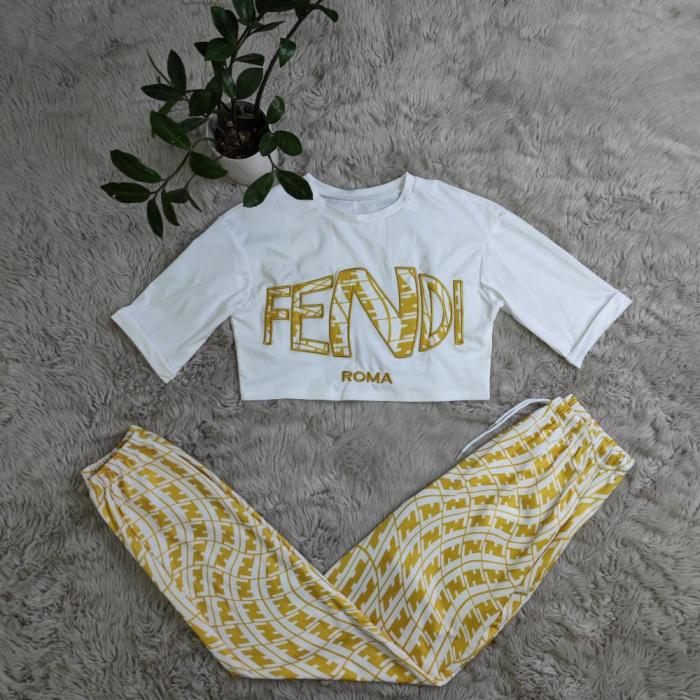 Embroidered Short Sleeves Two PCS set