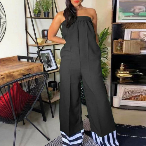 Puse Size Panel Printed Contrast color Jumpsuit