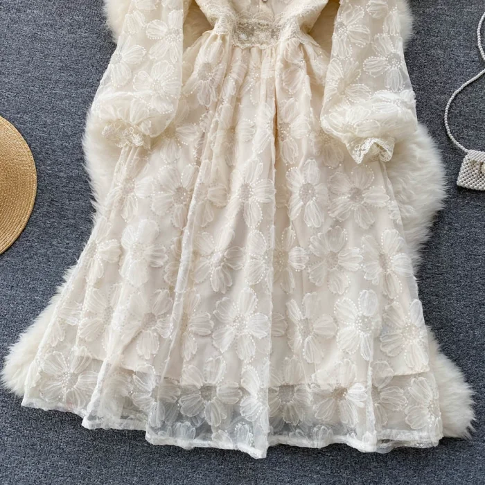 Embroider Lace Casual Cocktail Dress