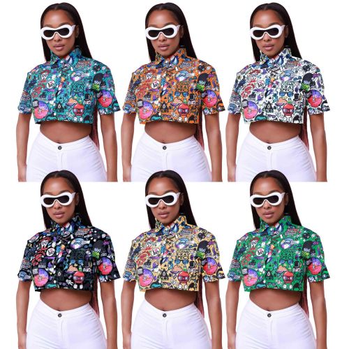 Women's Printed Stretch Casual Top Shirt