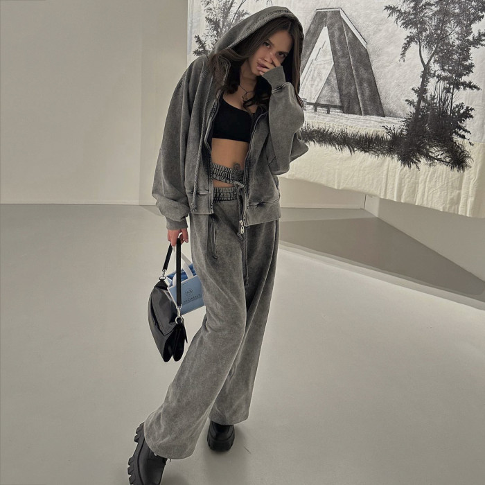 Women's Cut Out Drawstring Loose Casual Pants With Tie Leg Straight Sweatpants