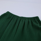 Cotton Lounge Wear 2 Piece Wide Leg Pant Suit