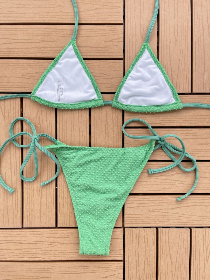 Sexy Bikini Two Pieces Solid Beach Swimsuit