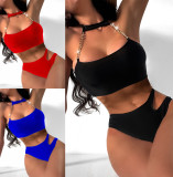 Women's Solid Color Two Pieces Swimsuit Sexy Bikini