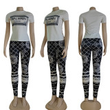 Summer Fashion Short Sleeve Sports Two Piece Set