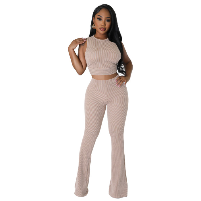 SXY Textured Knit Tank Top And Pants Set
