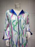 Women Twist long Sleeve Print Robe