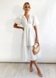 Multicolor Lantern Sleeve Dress INS Casual Party Dress