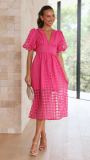 Multicolor Lantern Sleeve Dress INS Casual Party Dress