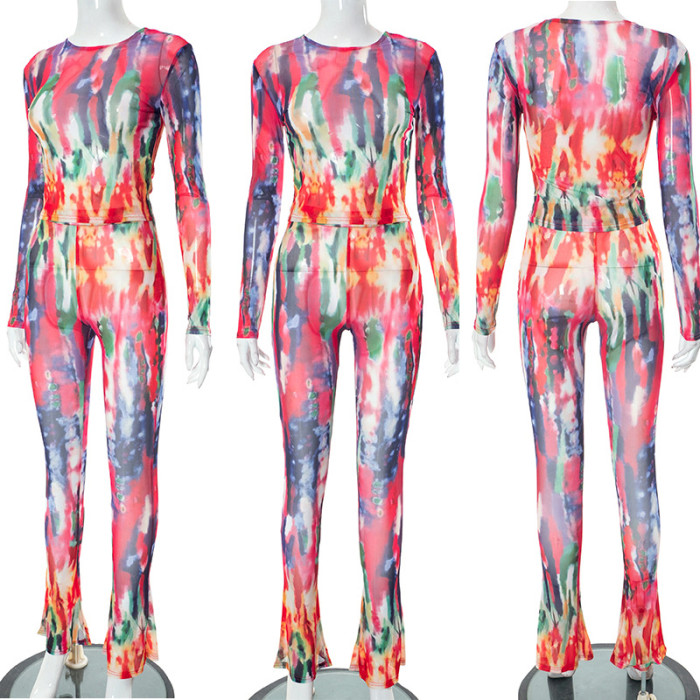painted patterns of women two piece set