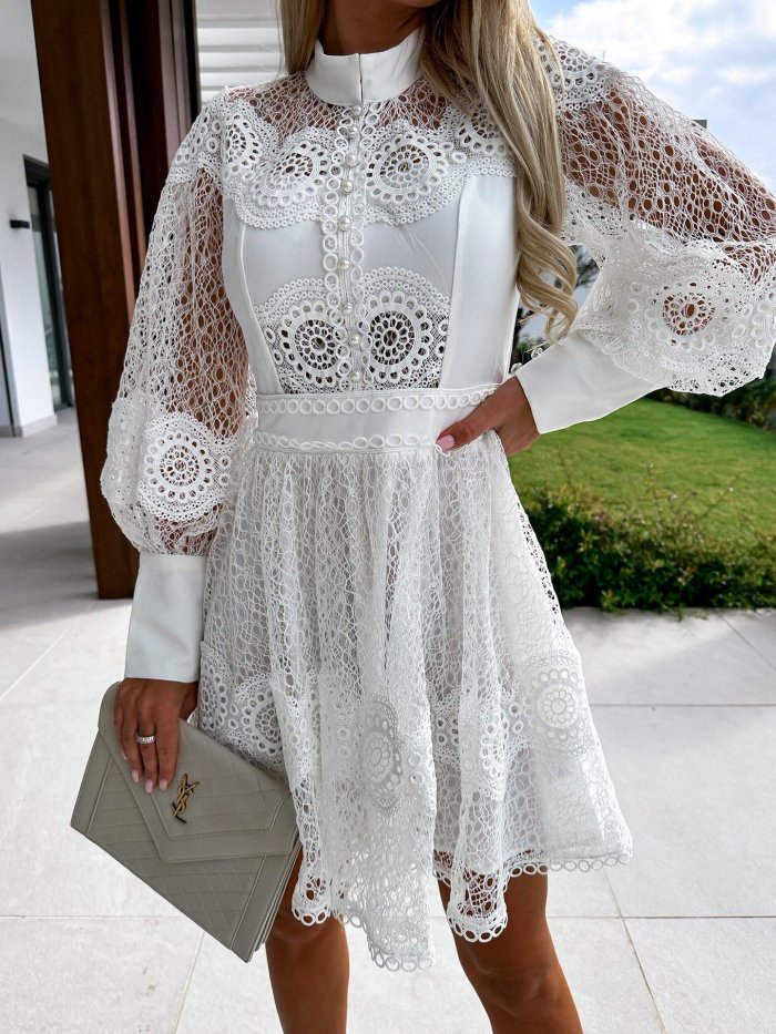 Long Seeved Lace Dress