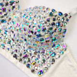 Beaded Deep V-neck Stage Performance Camisole