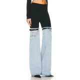 Unique Denim Hybrid Flare Trousers women jeans Pants