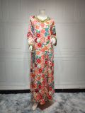 Unique Printed Jalabiya and Rhinestone Embellishments Sparkling Dubai Abaya for Women Dress