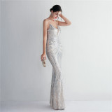 Sparkling Sequins Spaghetti Strap Evening Dress