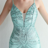 Sparkling Sequins Spaghetti Strap Evening Dress