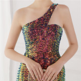 Elegant Ladies 8 Colors to Choose Dreamy Shimmering Long Party Dress