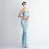 Sparkling Sequins Spaghetti Strap Evening Dress