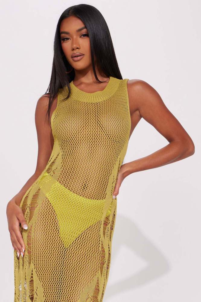 Intricate Cutouts Beach Chic Knit Vest Dress
