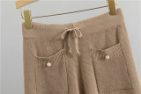 Beaded Knit Sweater and Pants Set for Women