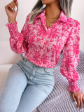 Blossoming Lantern Sleeves Floral Print Shirt
