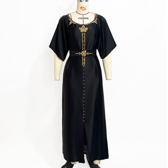 Ramadan Eid Mubarak Dubai Abaya Satin Arabic Turkey Islam Muslim Prayer Dress Robe