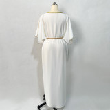 Golden Lace Embroidery Hand-stitched Rhinestone Evening Kaftan Dress