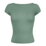 Sexy Back Nylon Moisture-Wicking Breathable Slim Fit Top