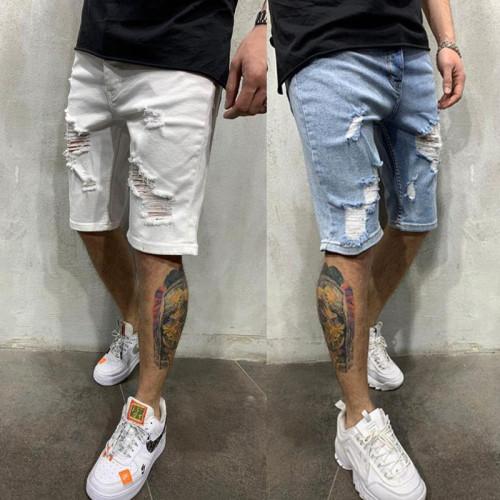 Men's Ripped Denim Shorts