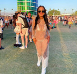 Sexy Beaded Mesh Long Sleeved Cover shirt Dress
