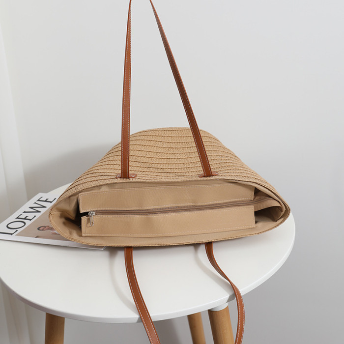 Spacious Capacity Seaside Getaway Handwoven Tote Bag for Women