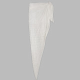 Seductive Pearl and Rhinestone Tie-Up Belt Mesh Skirt