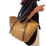 Vintage French-style Woven Tote Bag