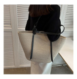Vintage French-style Woven Tote Bag