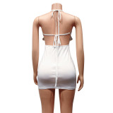Women's Sexy Mesh Beaded See-Through Nightclub Dress