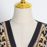 French Vintage-Inspired Bubble Pearl Printed Blazer