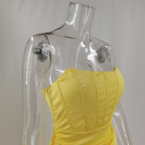 Satin Strapless Corset Mini Dress