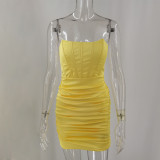 Satin Strapless Corset Mini Dress